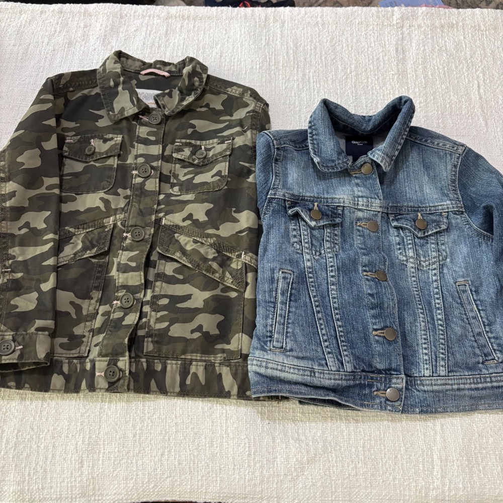 Gymboree Camo Jacket and GapKids Denim Jacket Bundle Size Small 5-7